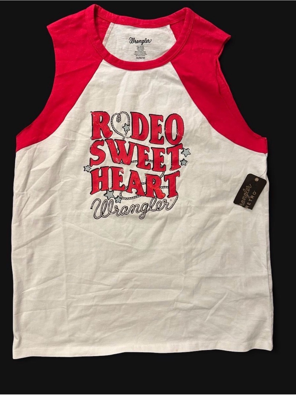Wrangler Red and White Rodeo Sweetheart Raglan Tee